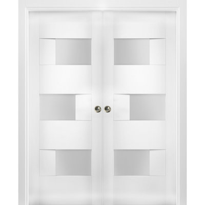 Portes blanches en verre givré Sete
