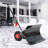 Snow Shovel Pusher Plow with Wheels