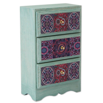 Boîte à bijoux en bois Mandala Keeper Decoupage