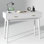 39" Small Space Desk & Vanity, Solid Wood 2-Drawer Compact White Desk 