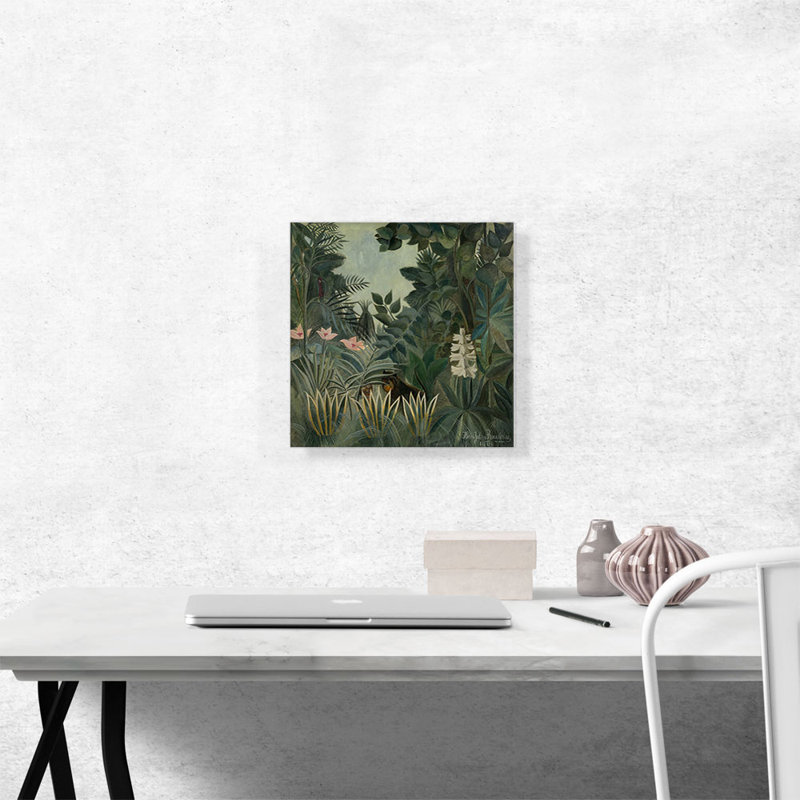 «The Equatorial Jungle 1909» par Henri Rousseau, reproduction d'art sur toile tendue, H 12 po x l 12 po x P 1,5 po