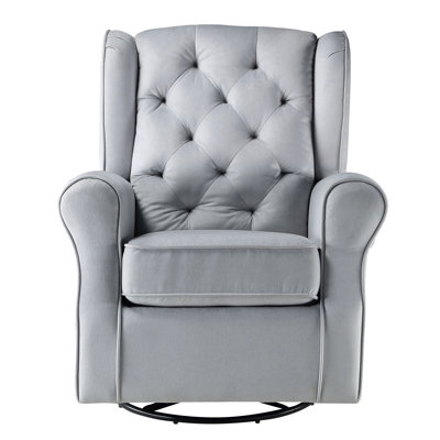 Chaise pivotante grise de style transitionnel avec fauteuil oscillant - Modern Comfort Comfortable Essential
