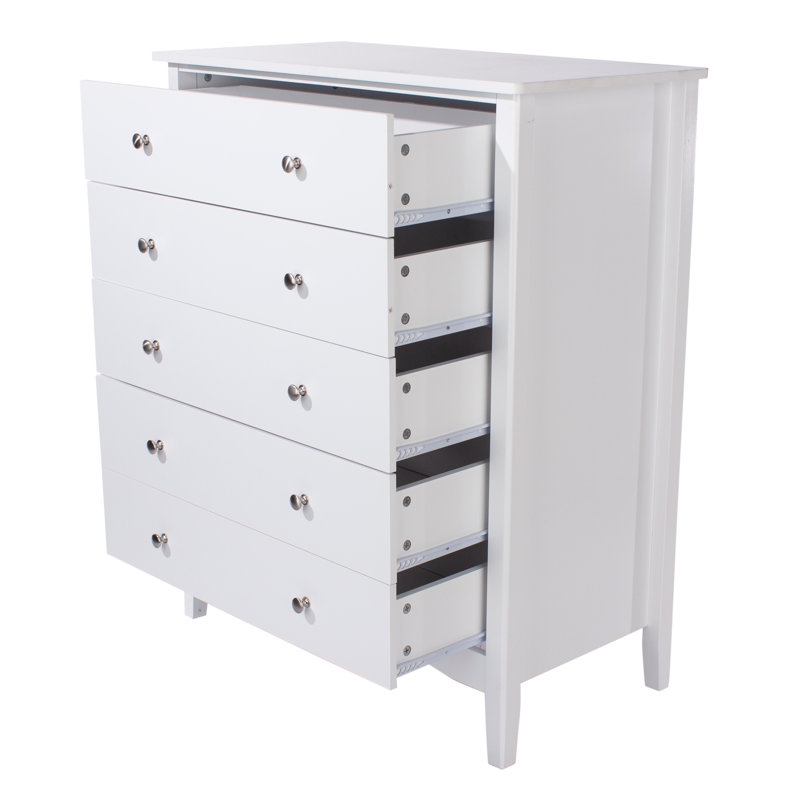 Noa 5 Drawer Chest of Drawers, Painted Finish, White