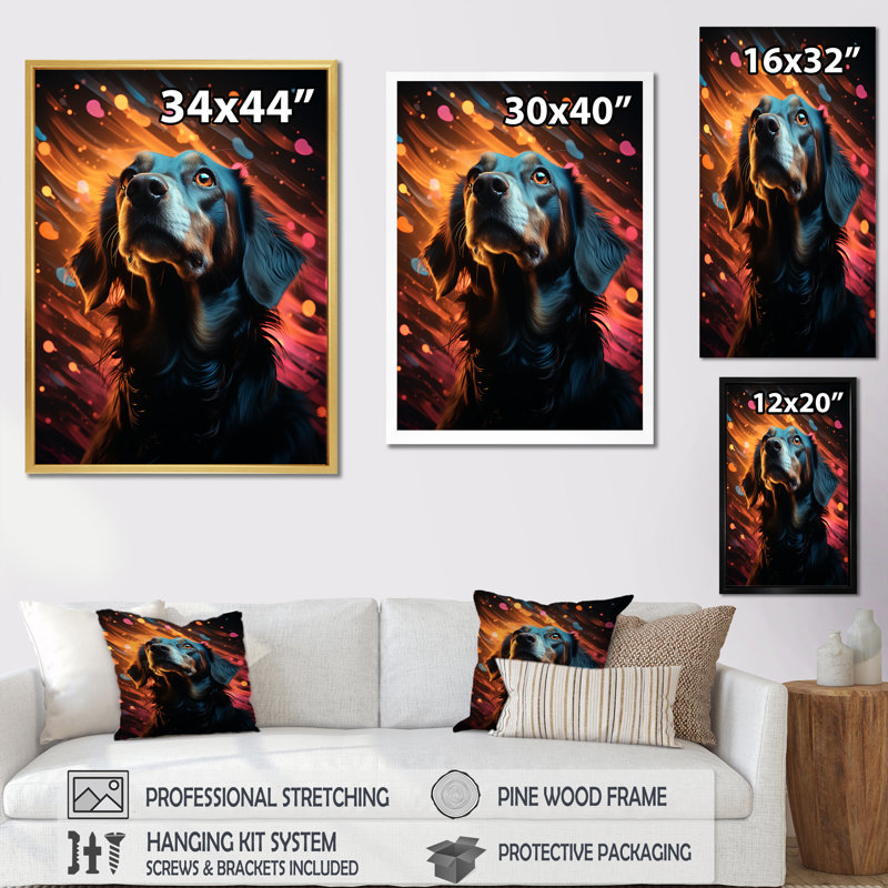 Portrait de Popart Saluki - reproduction sur toile, Toile tendue, H 20 po x l 12 po x P 1 po
