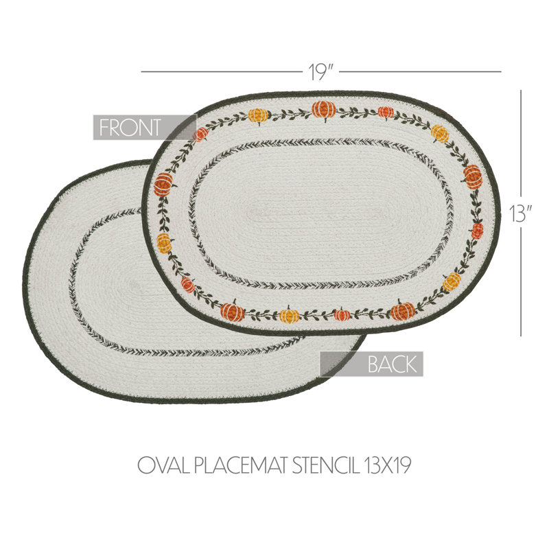 Pumpkin Bounty Oval Placemat Stencil, 13" x 19"