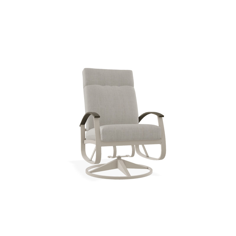 Belle Isle Outdoor Rocker Chair, Canvas Sapphire Blue Sunbrella, Beachwood P40, Textured Black