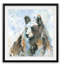 Ours noir sur bleu - Reproduction encadrée sur papier-368198294