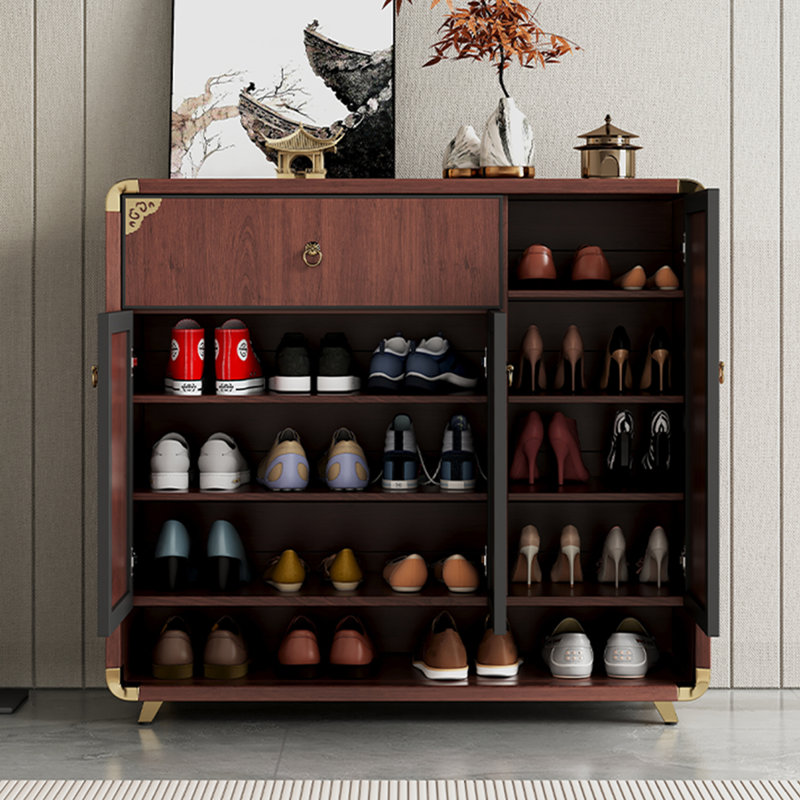 Walnut Aluminum Shoe Storage