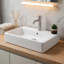 Robinet pour salle de bain à poignée simple en nickel brossé avec bonde escamotable
