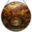 Panneau de vitrail 12 "H Autumn Landscape