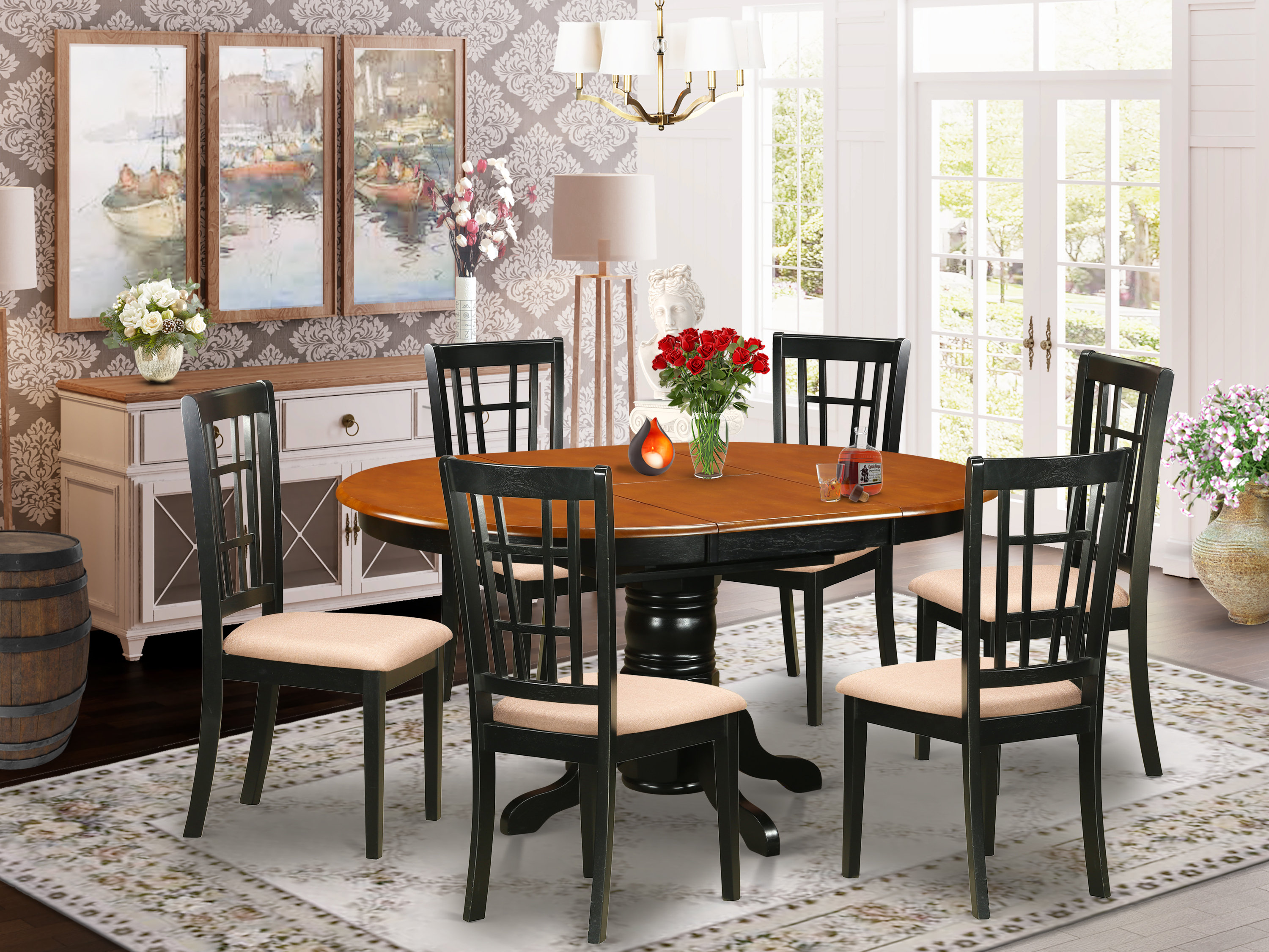 Rosalind Wheeler Dorland 7 - Piece Butterfly Leaf Rubberwood Solid Wood ...