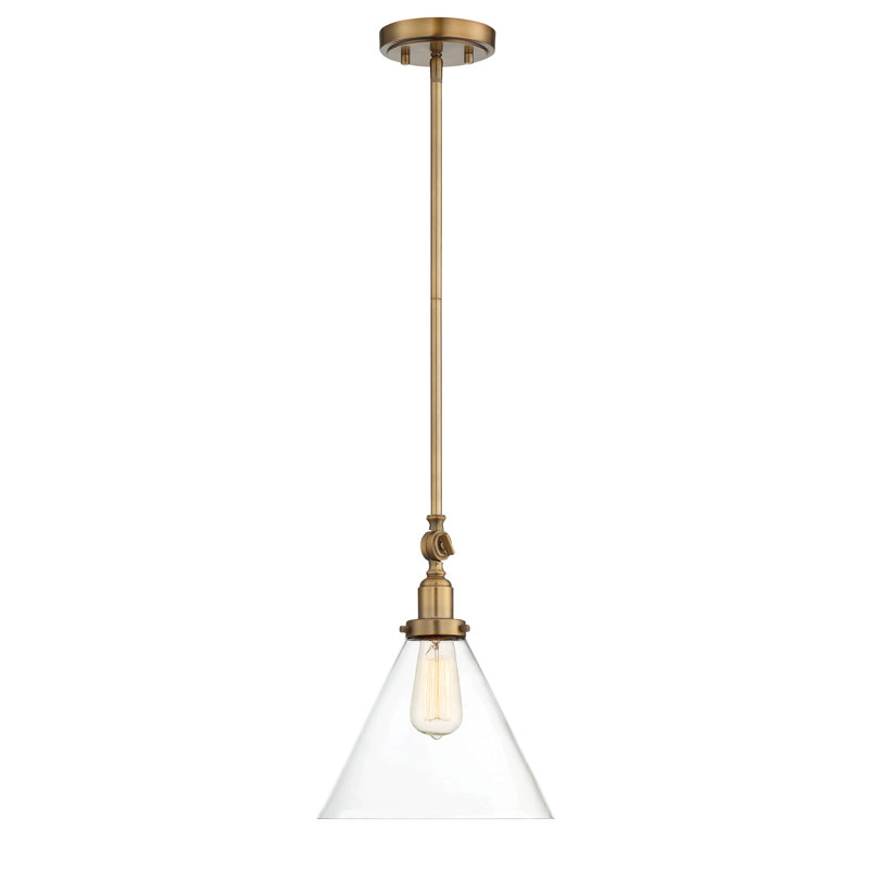 Luminaire suspendu 1 lumière Savra House Drake en laiton chaud, Laiton chaleureux