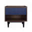 Table de chevet Mid-Century moderne avec tiroir pleine extension et tablette bleu marine Duane-91028843