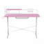 Bureau d'ordinateur rose avec tablette de jeu en carbone rose