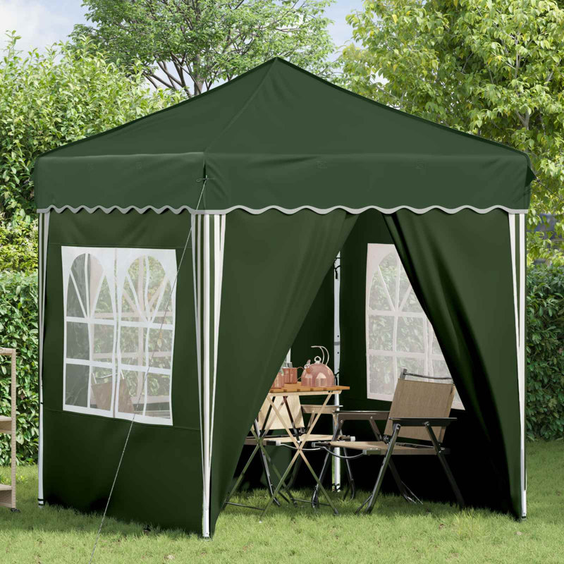 Vidaxl Pop-Up Party Tent Oxford Fabric Canopy Event Shelter Outdoor Gazebo, 195cm W x 195cm D, Green