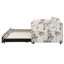 Lit de jour simple rembourré avec couchette escamotable et ports de chargement USB, imprimé botanique