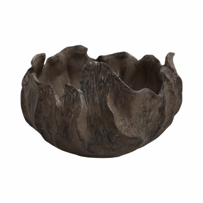 14" Dabira Short Porcelain Bowl, Rust