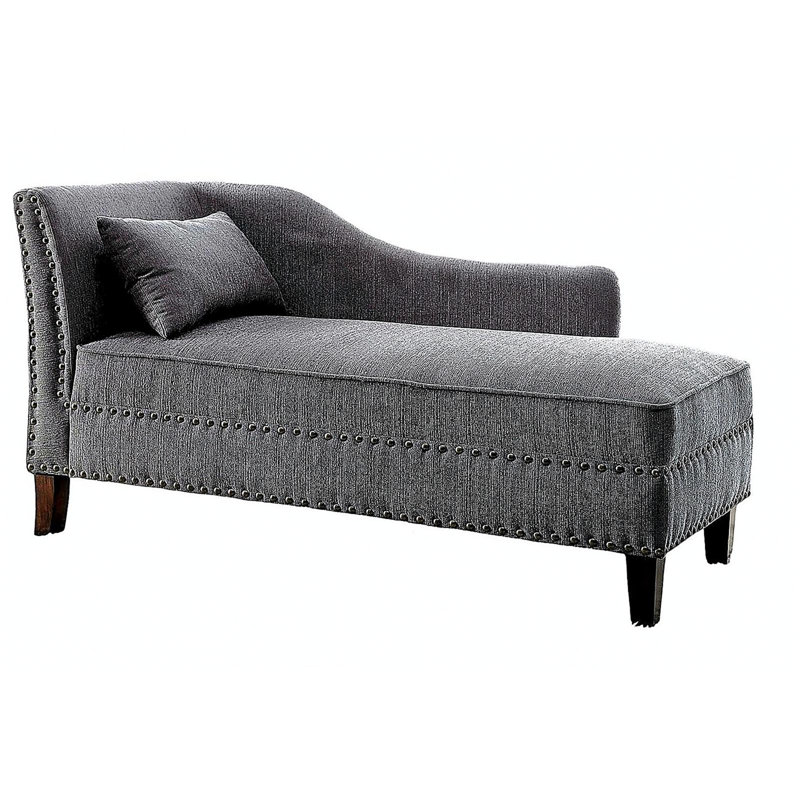 Méridienne en tissu gris