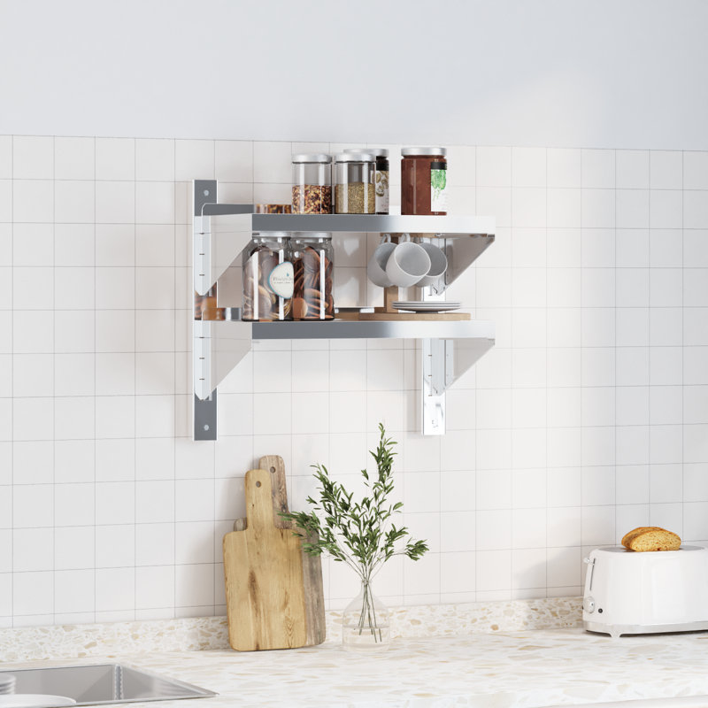 Hamida Stainless Steel Bracket Shelf, 48cm H x 50cm W x 23.5cm D