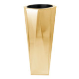 36" Gold Tone Metal Prism Planter