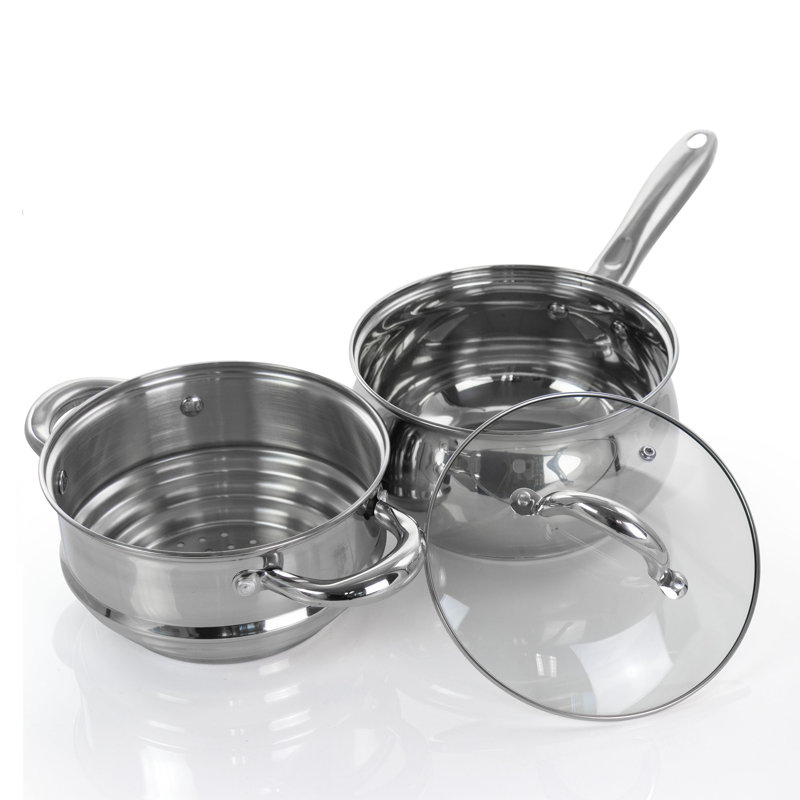 Batterie de cuisine en acier inoxydable 12 pièces Gibson Home