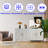 Champagne Silver 4 Door Server Cabinet - , Spacious, For Entryway Storage In Stable, Adjustable Shelves, Kitchen-1473586583