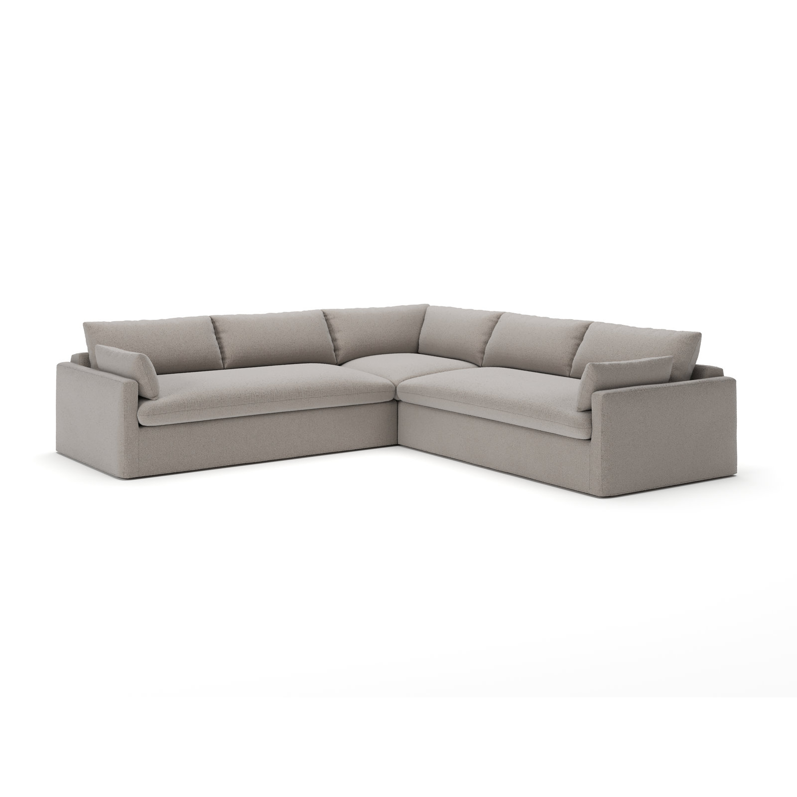Luna L-Sectional, Apollo Pebble Boucle