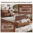 76.4'' Faux Leather Convertible Sofa, Mid Century Modern Leather Futon Sofa Bed With Adjustable Backrest Armrest & Storage Pocket-1002287375-1003418145