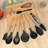 14 PCS Silicone Cooking Utensil Set, Wooden Handle Kitchen Utensils Set, Non-Stick,Heat Resistant, BPA Free