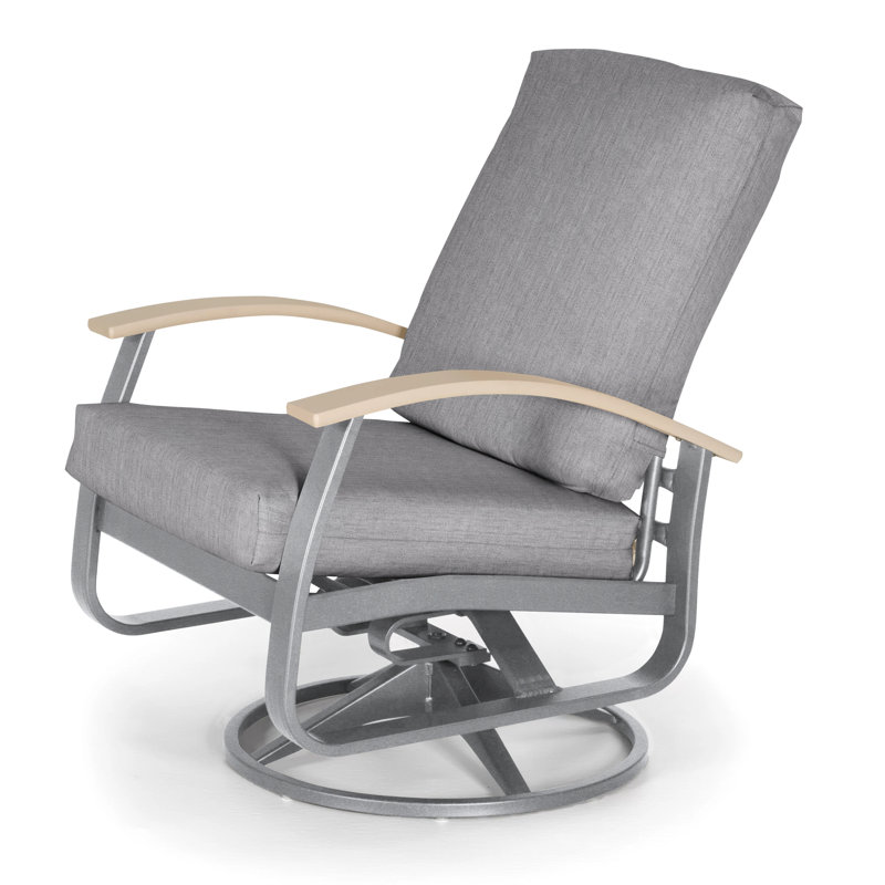 Belle Isle Outdoor Swivel Lounge Chair, Canvas Granite Sunbrella® Canvas, Gloss White, White P50