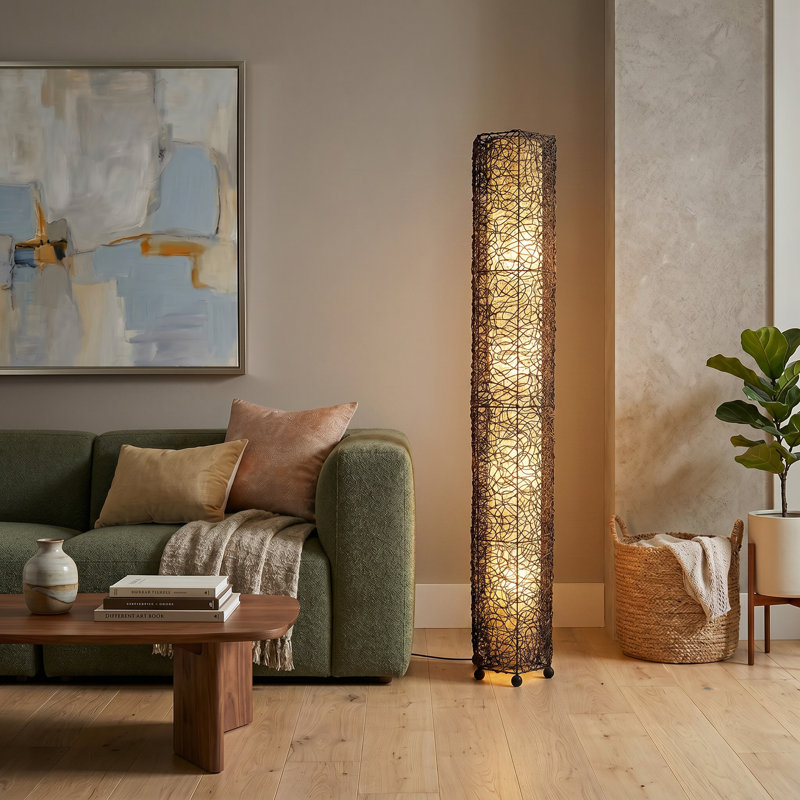 Lampe sur pied colonne 72 "Quintan, Naturel