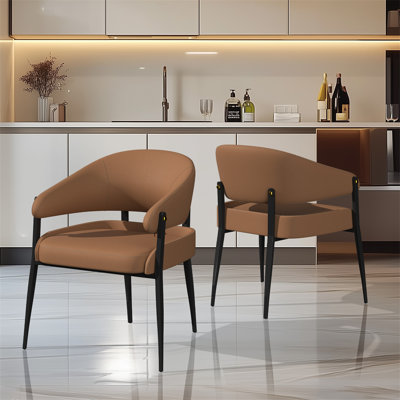 Ensemble de 2 chaises rembourrées en cuir microfibre Soban
