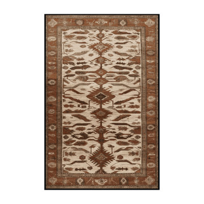 Machine Washable Persian Brown Area Rug