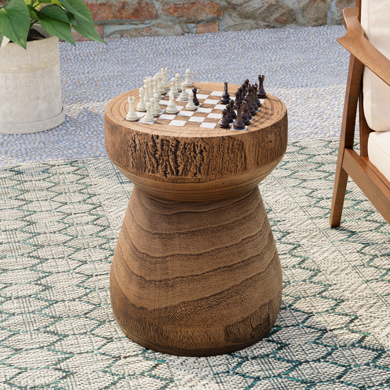 Kanarraville Concrete Outdoor Side Table, Brown