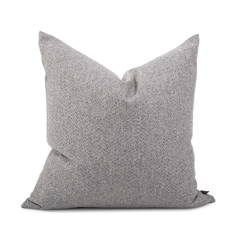 Coussin décoratif, Panama / chocolat, 24 po x 24 po, Polyester/ Bourre en polyester