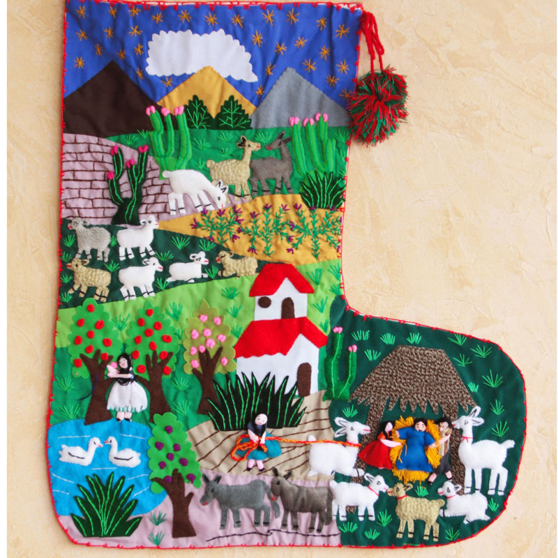 Chaussette de noël en chef de pérou