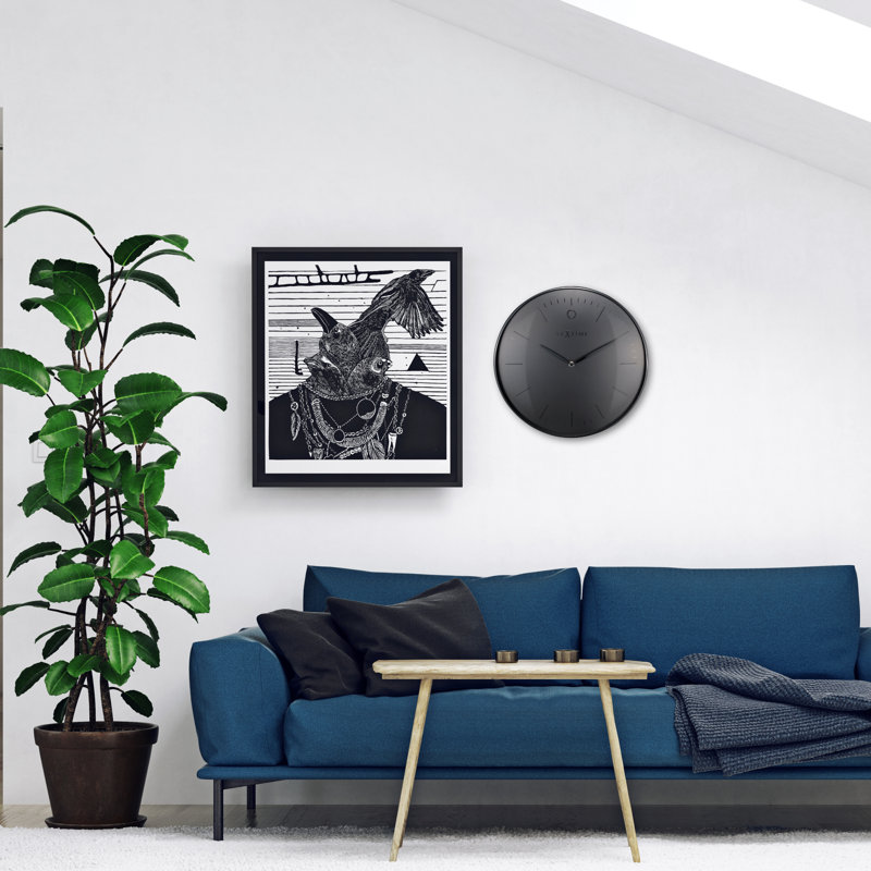 Metal Wall Clock, Black