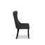 Chaises de salle à manger Dallas Parsons, dossier capitonné avec garniture cloutée, chaises en tissu de polyester gris foncé, ensemble de 2, noir brossé-216481492