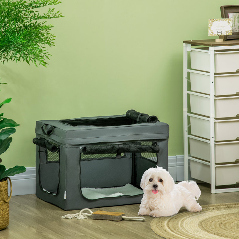 Pet Carrier with 1 Door, 42cm H x 60cm W x 42cm D, Grey