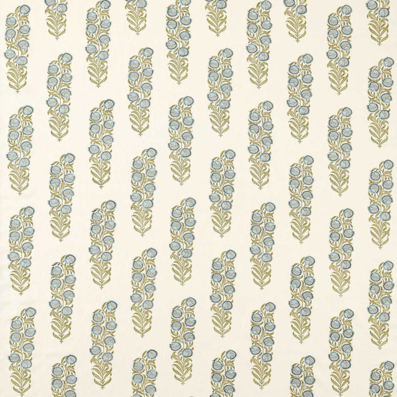 Sanganeri Block Print, Tempest/Olive