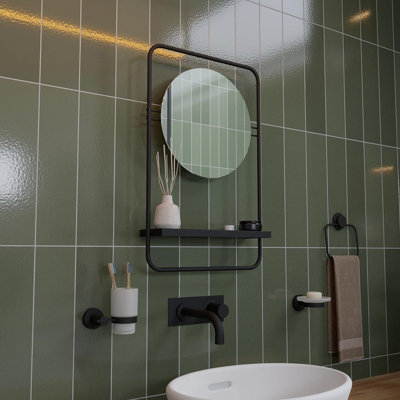 Rectangle Mirror with Shelves