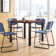 Kee Square Breakroom Table Top, 4 Zeng Stack Chairs
