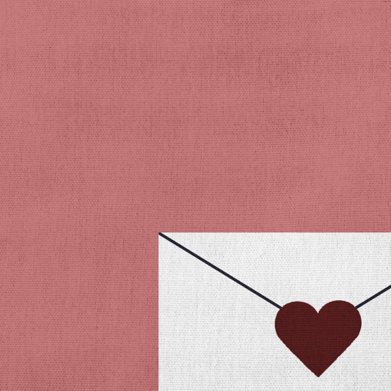 Housse et insert pour coussin rectangulaire Love Love Valentines, Corail / marron