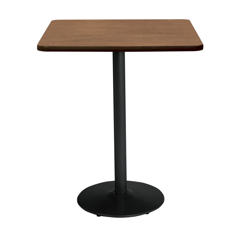 Mode Square Breakroom Dining Table, River Cherry, Black, 42" H x 30" W x 30" D