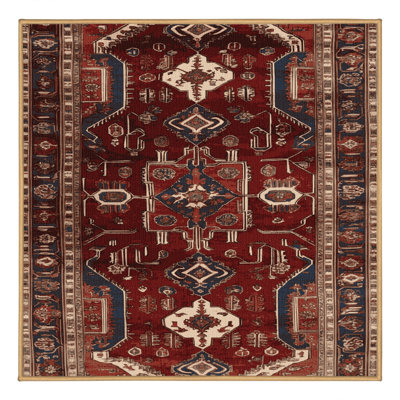 Machine Washable Persian Brown Area Rug