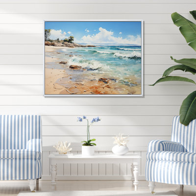 «Coastalbeachsand Sandy Serenity Pointillism II», reproduction d'art sur toile