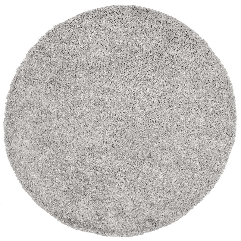 Tapis à poils longs contemporain Marleen, Rond 5 pi