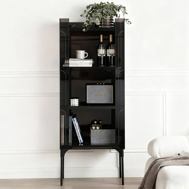 Vitrines noires en acrylique, Noir