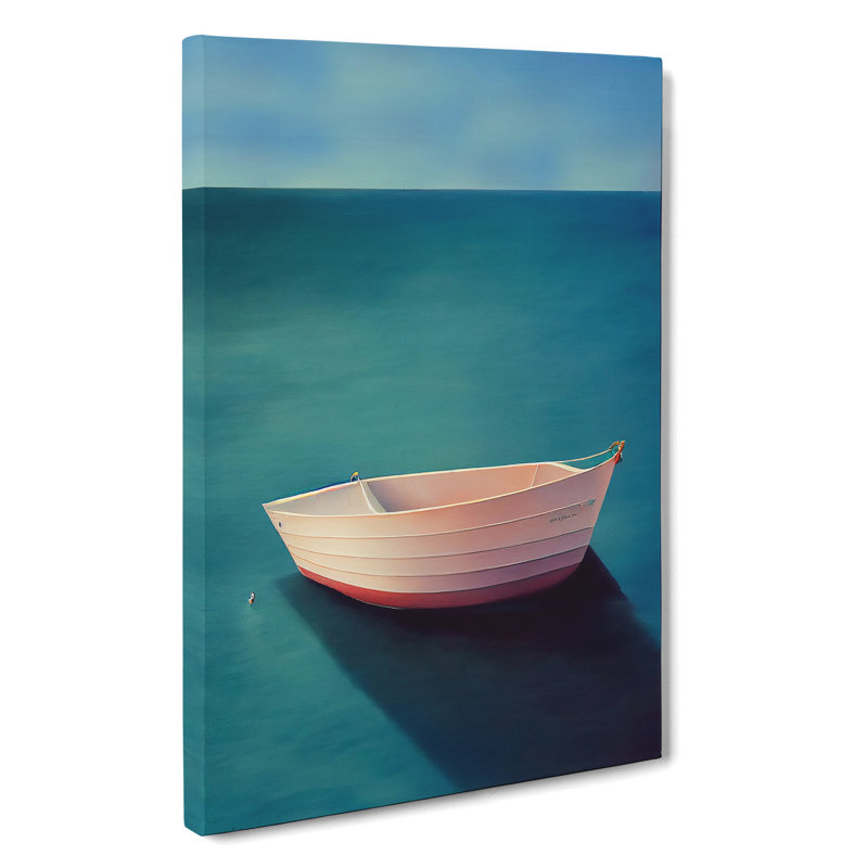 Boat On The Ocean Watercolour No.2 - Wrapped Canvas, 50cm H x 35cm W x 3cm D