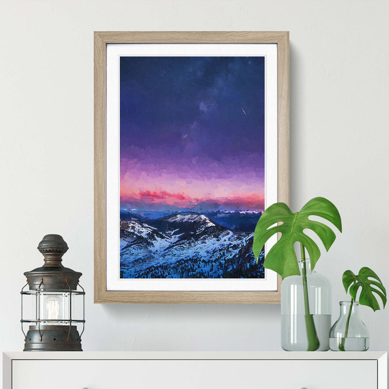 The Dolomites in Italy in Abstract - Picture Frame Graphic Art Print, 48cm H x 36cm W x 2cm D, Oak Framed